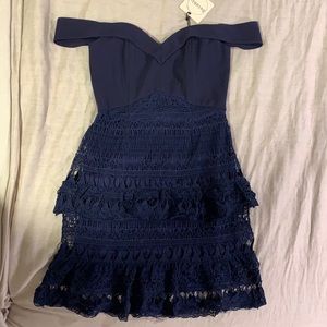 COPY - Navy lace mini dress